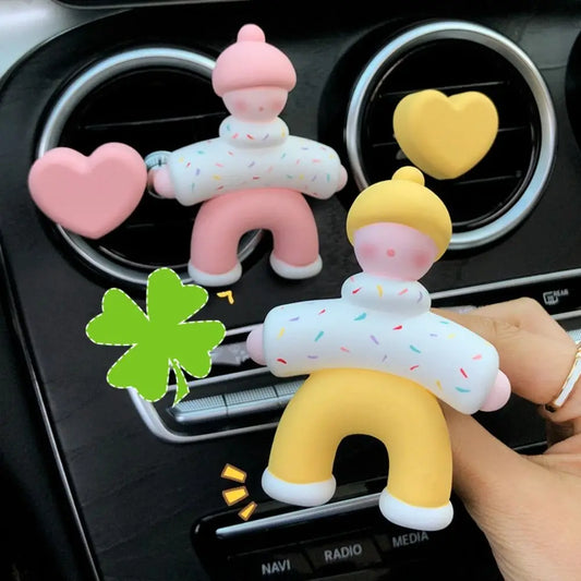 Custom Sevimli insanlar şekil araba parfüm klip yeni araba Deodorant tı hava firar klip klima aromaterapi klip koku difüzör