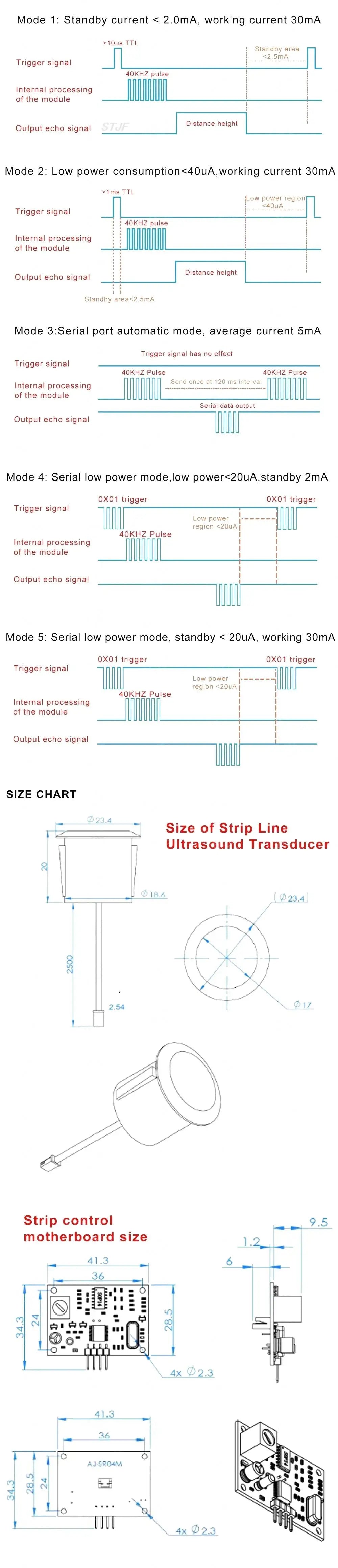 Custom SR04T   For Arduino Waterproof Ultrasonic Module JSN-SR04T AJ-SR04M Water Proof Integrated Distance Measuring Transducer Sensor