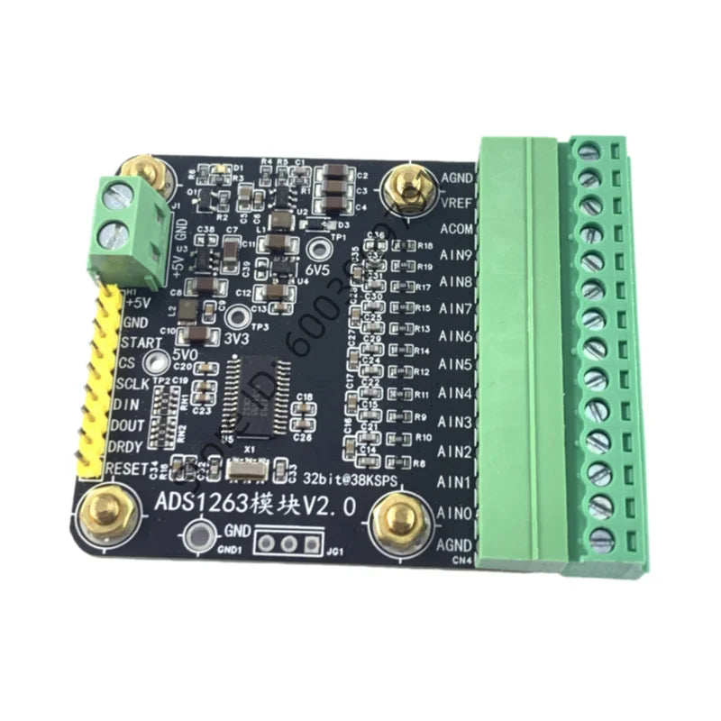 ADS1263 Module, 10-Channel 32-Bit 38K Precision Low-Speed ADC Data Acquisition Analog-to-Digital Converter Module