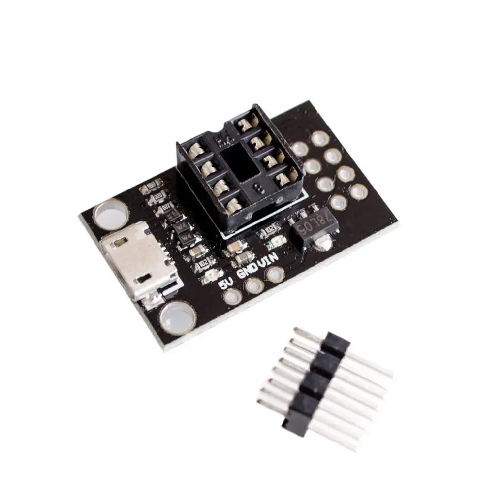 Custom Pluggable Development Board For ATtiny13A/ATtiny25/ATtiny45/ATtiny85 Programming Editor Micro Usb Power Connector