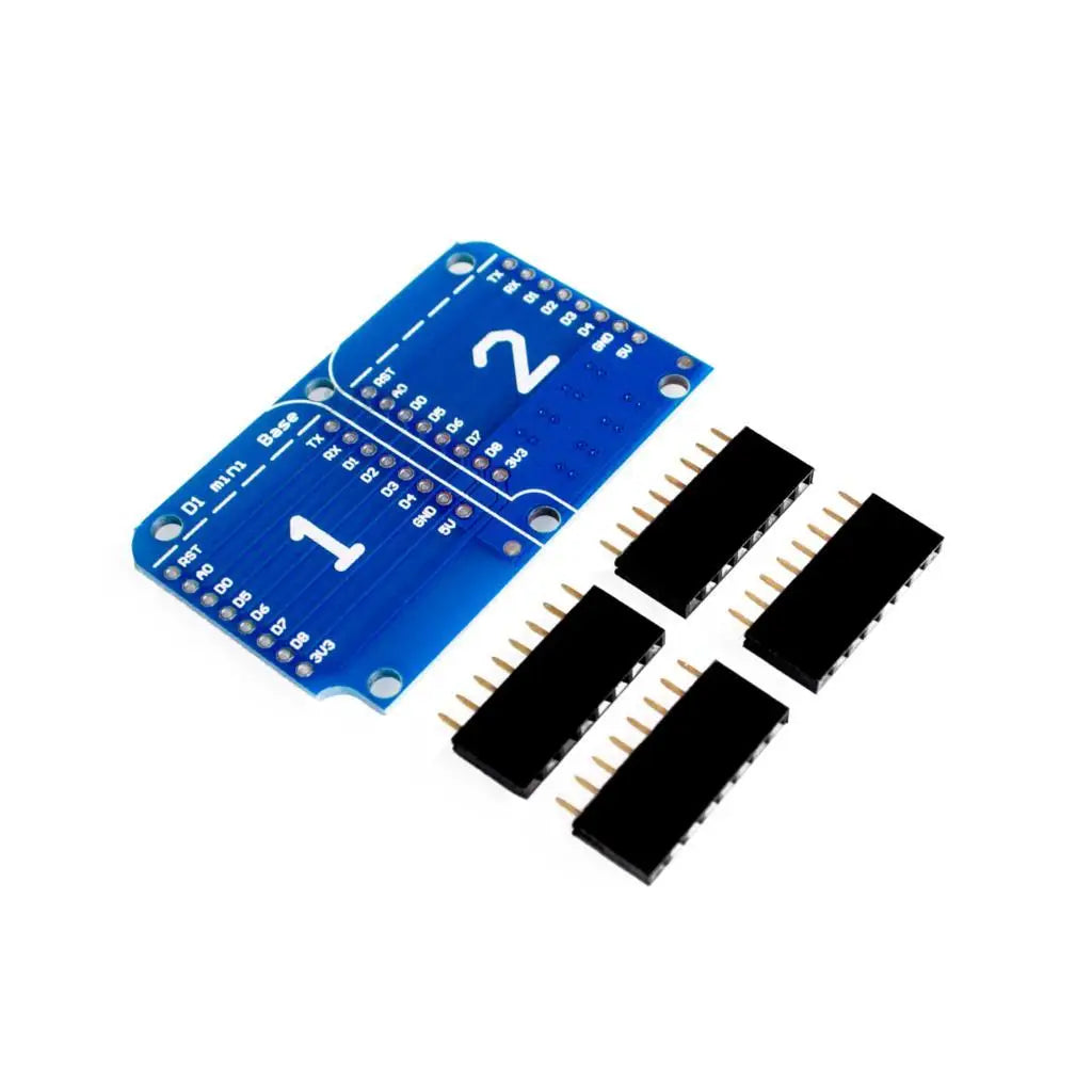 Custom Double Socket Dual Base Shield for D1 Mini NodeMCU ESP8266