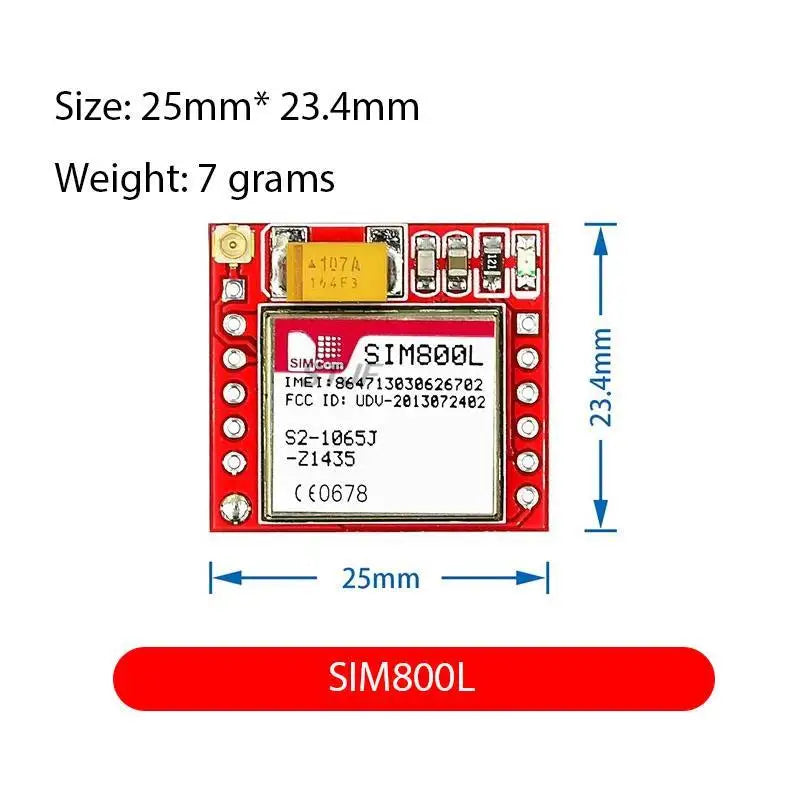 Custom Smallest SIM800L GPRS GSM Module MicroSIM Card Core BOard Quad-band TTL Serial Port