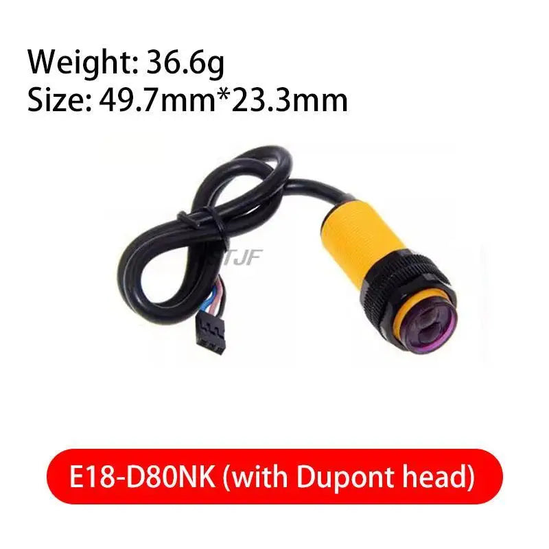 Custom Smart Car Robot E18-D80NK Infrared Obstacle Avoidance Photoelectric Sensor Proximity Switch 3-80cm Detection Range Adjustable