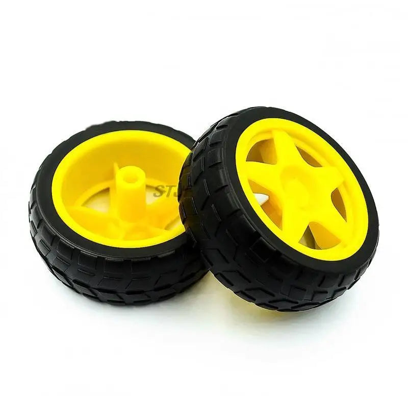 Custom Smart car chassis Robot tire + DC gear motor set Wheel Motor TT Motor DC3V-6V geared motor Rubber wheel