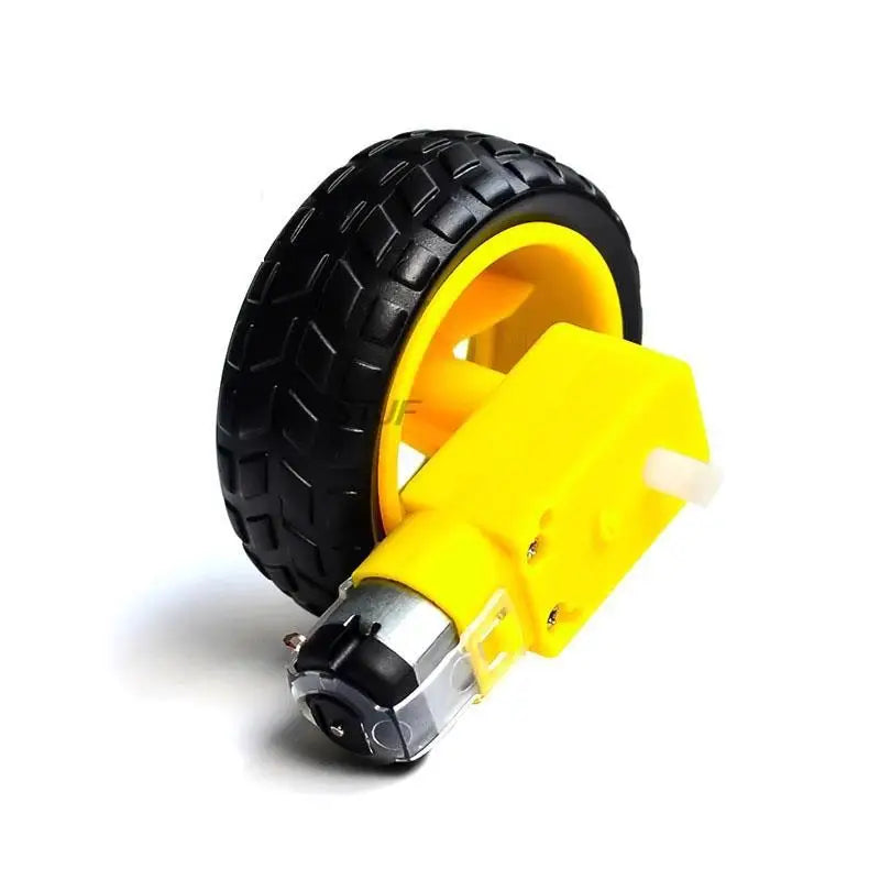 Custom Smart car chassis Robot tire + DC gear motor set Wheel Motor TT Motor DC3V-6V geared motor Rubber wheel