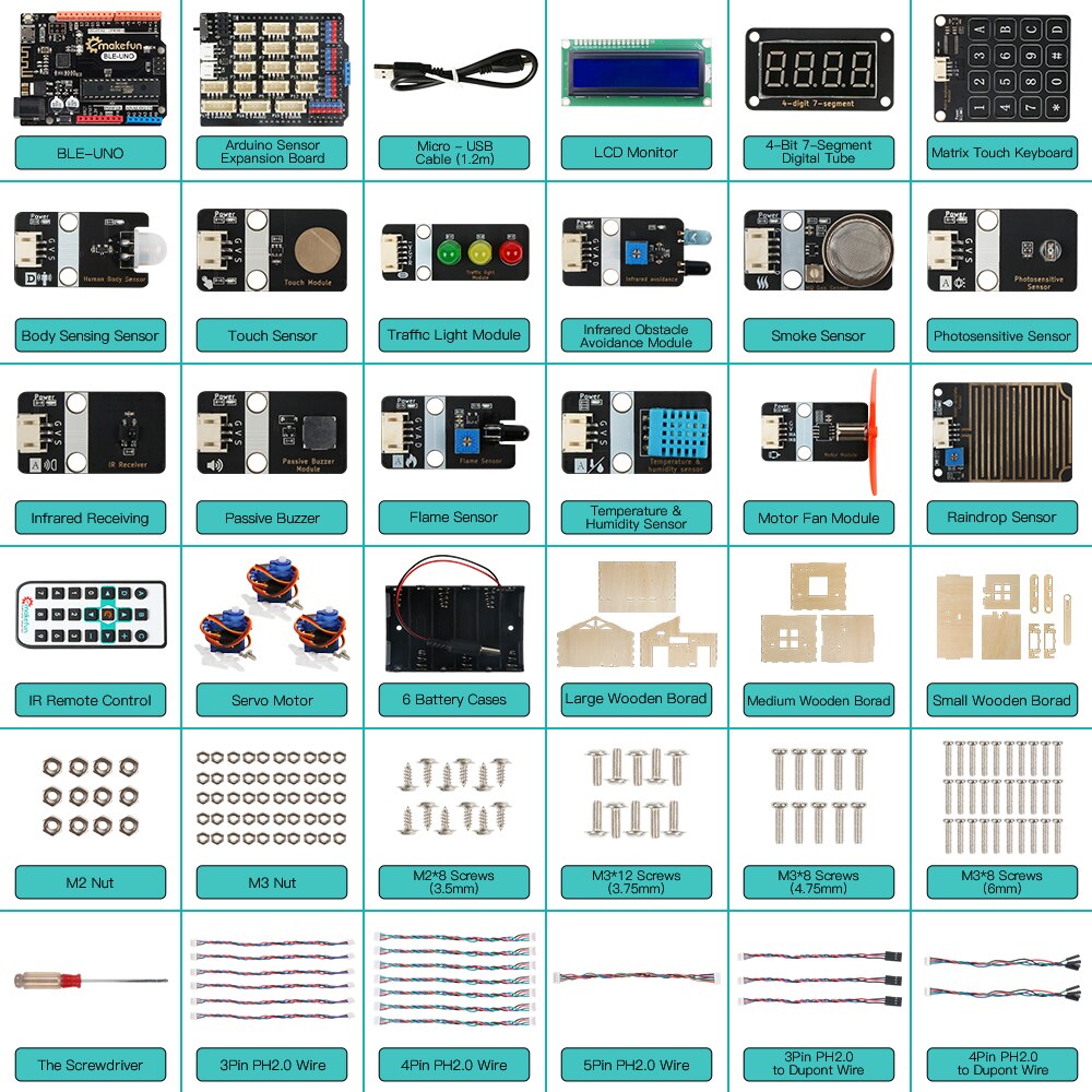 Smart home IoT learning kit for Arduino support Scratch Diy Electronics basic starter kit toy customize