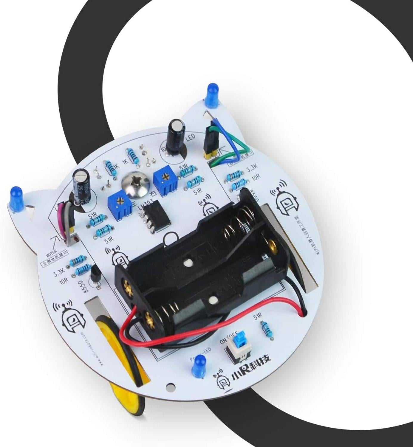 Soldering Robot Car Kit with Line Tracking Module, Basic STEM Kit for Learning Electric Soldering Using LM393 Chip customize