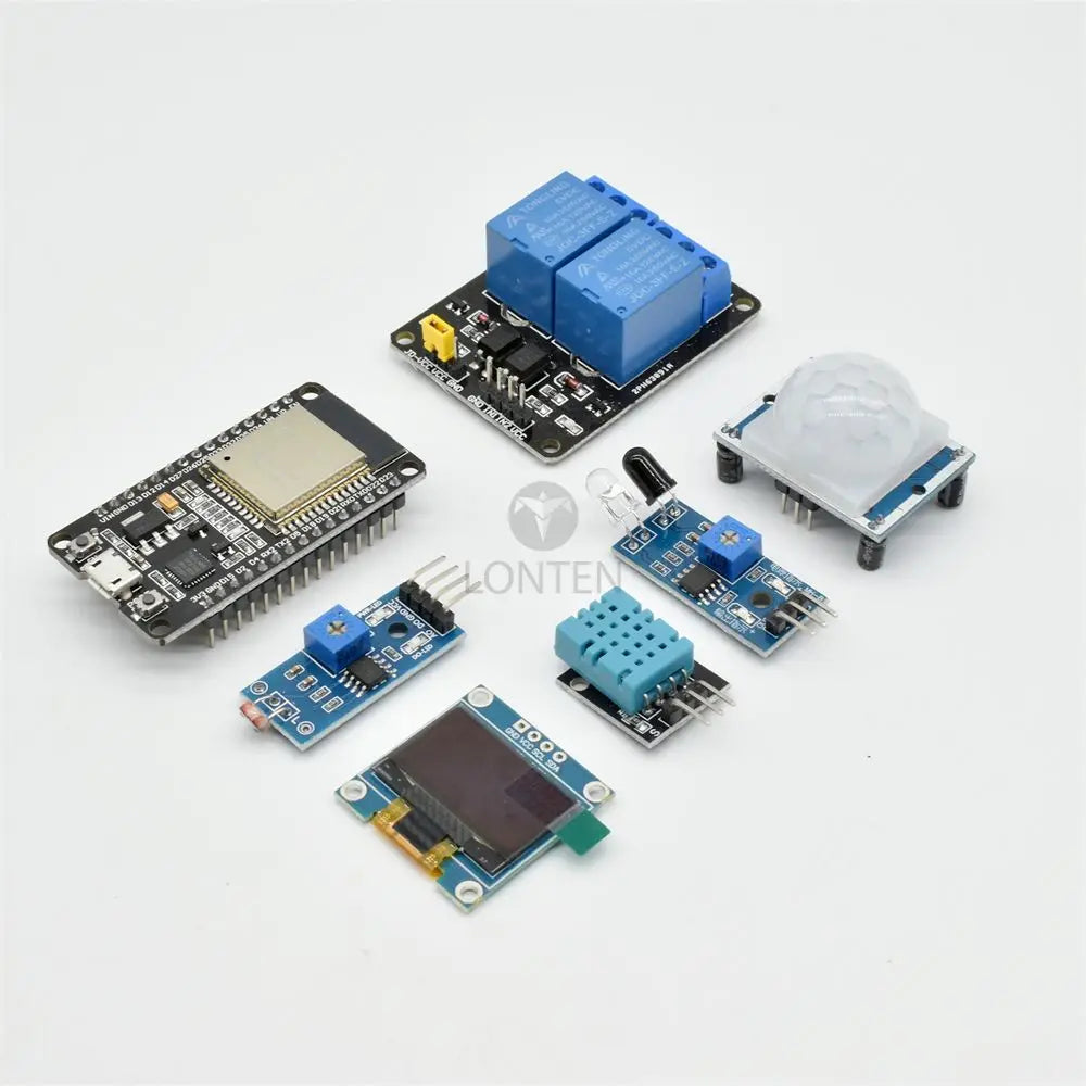 Custom Starter Kit for Arduino ESP32 WIFI I OT Development Board Electronic Components Sensors Modules with Programming Codes LTARK-8