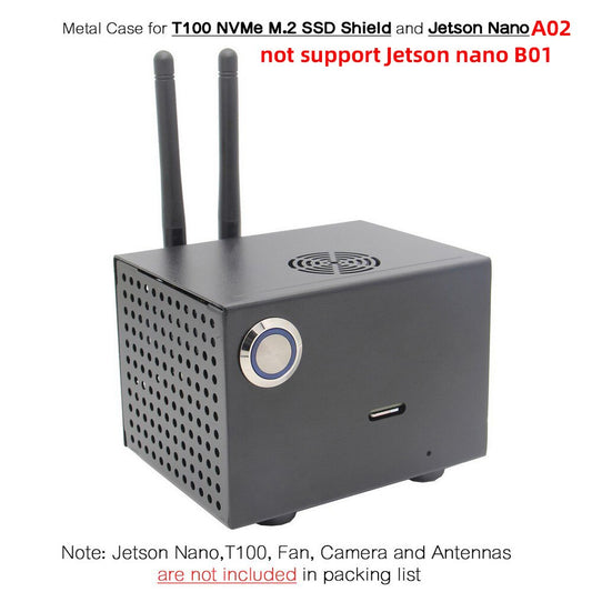 T100 Metal Case with Power & Reset Control Switch for T100 NVMe M.2 SSD Shield & Jetson Nano A02 Version Only customize