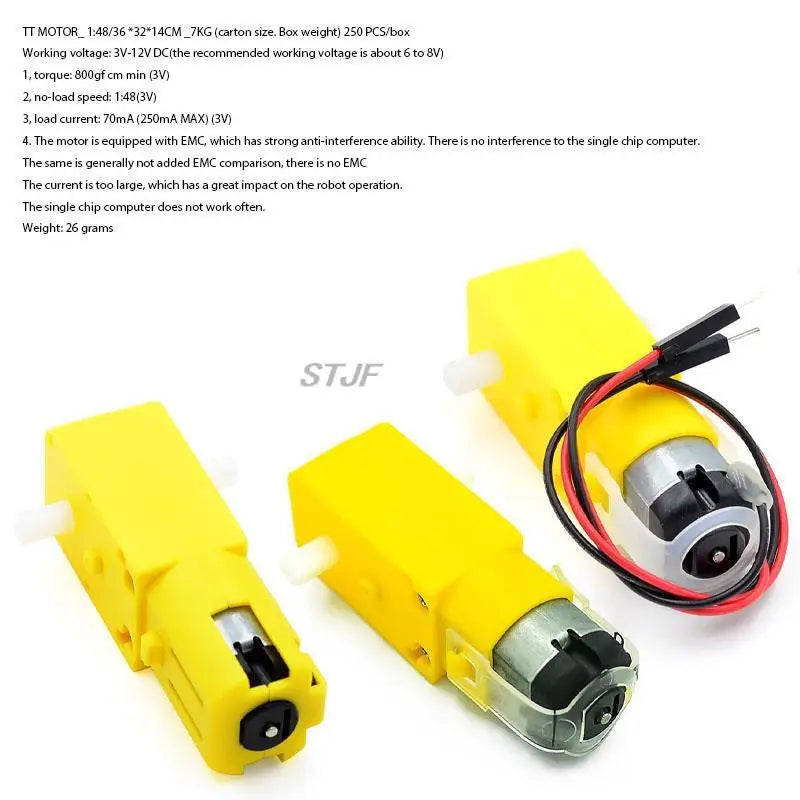 Custom TT Motor 130 Motor Smart Car Gear Motor Robot Gear Motor Smart Car Double Shaft Yellow