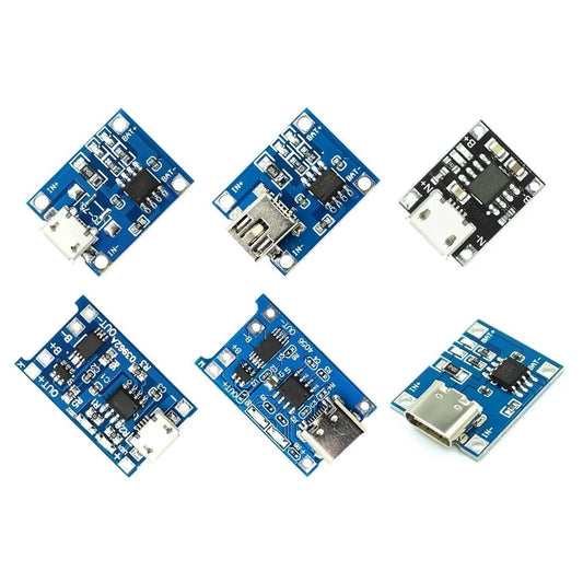 Custom TYPE-C/Micro/Mini USB 5V 1A 18650 For TP4056 Lithium Battery Charger Module Charging Board With Protection Dual Functions 1A