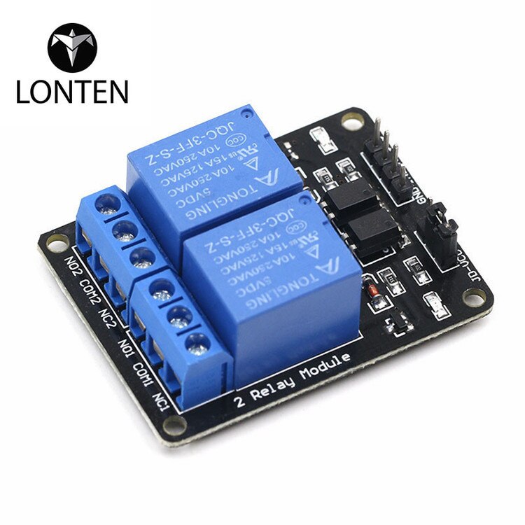 Two-way 5V relay module with optocoupler isolation protection low-level trigger two-way relay module expansion board customize