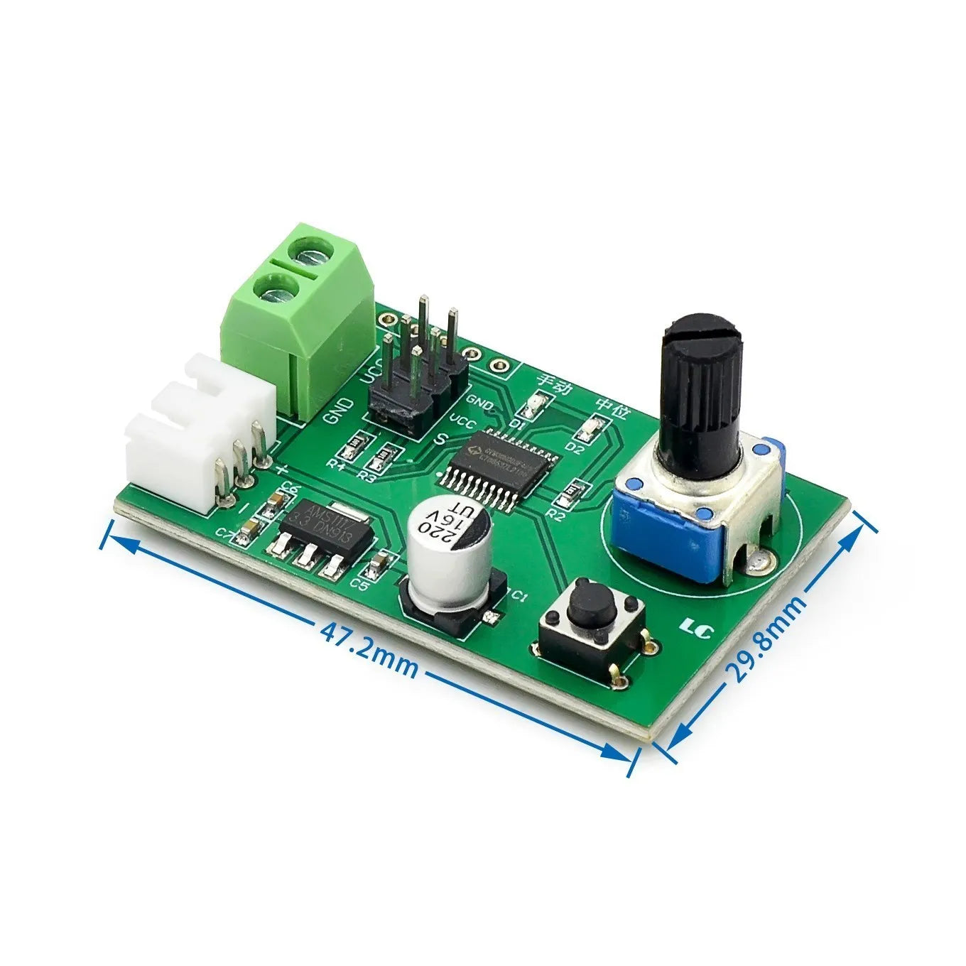 Custom  Two-way steering gear, knob, serial port control board, MG995 SG90 and other steering gear debugging module steering gear