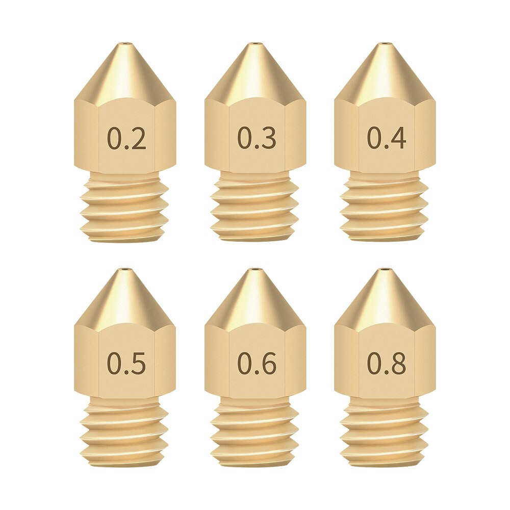 Custom 5/10PCS Mk8 Nozzle 1.75MM Nozzle For 3D Printer CR10 CR10S Ender-3 Pro Extruder Brass Nozzle 0.2/0.3/0.4/0.5/0.6/0.8mm