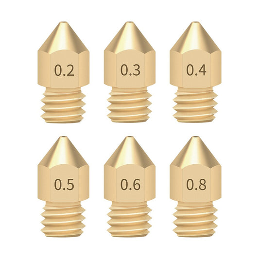Custom 5/10PCS Mk8 Nozzle 1.75MM Nozzle For 3D Printer CR10 CR10S Ender-3 Pro Extruder Brass Nozzle 0.2/0.3/0.4/0.5/0.6/0.8mm