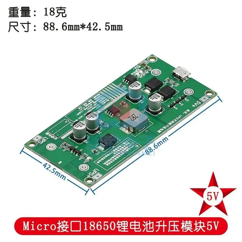 Custom Type-C 15W 3A 18650 Lithium Battery Charger Module DC-DC Step Up Booster Fast Charge UPS Power Supply / Converter 5V 9V 12V