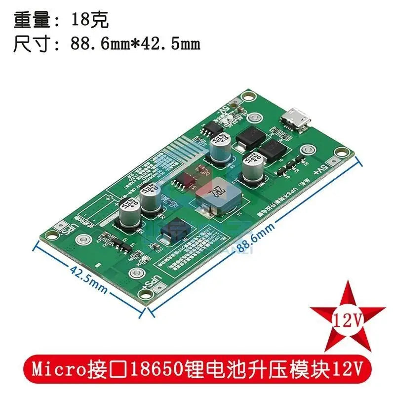 Custom Type-C 15W 3A 18650 Lithium Battery Charger Module DC-DC Step Up Booster Fast Charge UPS Power Supply / Converter 5V 9V 12V
