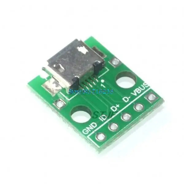 Custom USB Male Connector / MINI MICRO USB to DIP Adapter 2.54mm 5pin Female Connector B Type USB2.0 Female PCB Converter