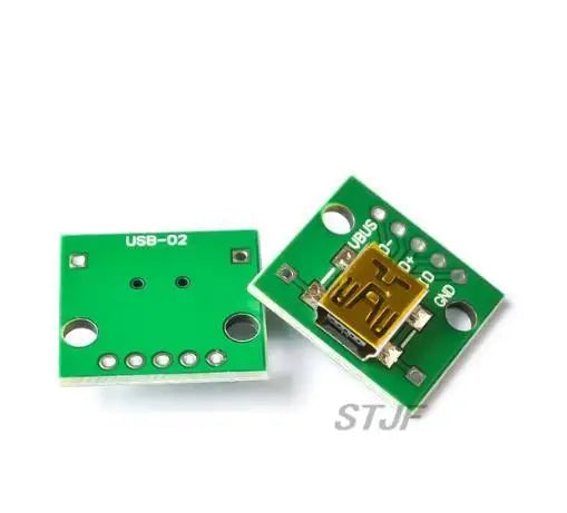 Custom USB Male Connector / MINI MICRO USB to DIP Adapter 2.54mm 5pin Female Connector B Type USB2.0 Female PCB Converter