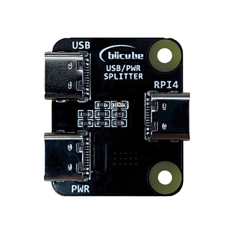 Custom USB Power Splitter for     Pi BliKVM & PiKVM "KVM over IP" HDMI-compatible CSI 1 IN 2 Type-C Power Splitter