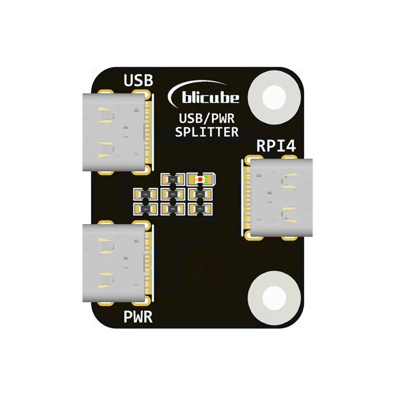 Custom USB Power Splitter for     Pi BliKVM & PiKVM "KVM over IP" HDMI-compatible CSI 1 IN 2 Type-C Power Splitter