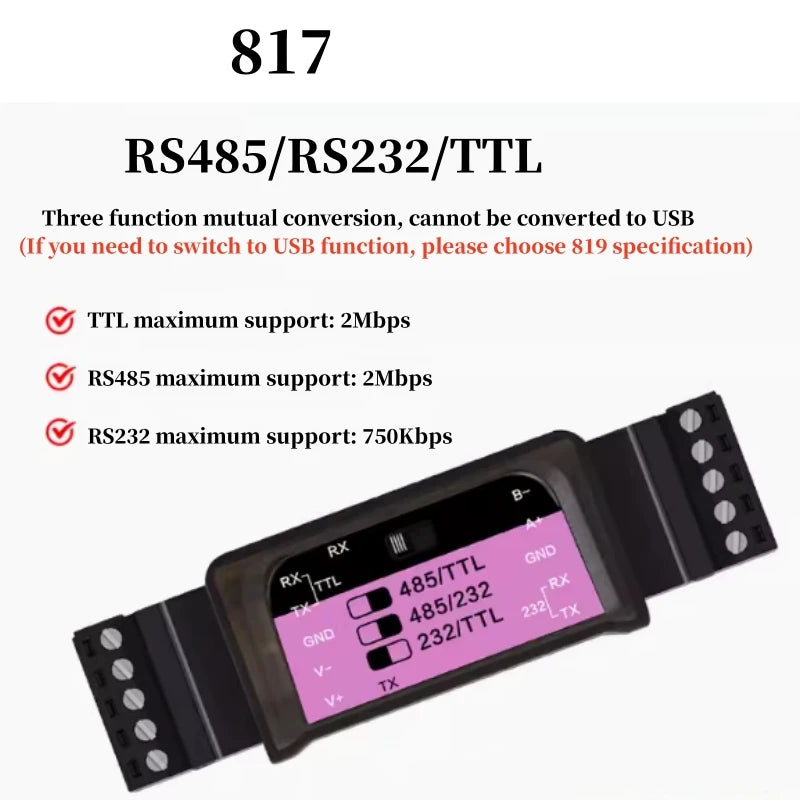 Custom USB to 485/TTL serial cable industrial 232 to interface communication TVS transient protection bidirectional code converter