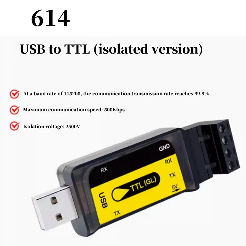 Custom USB to 485/TTL serial cable industrial 232 to interface communication TVS transient protection bidirectional code converter