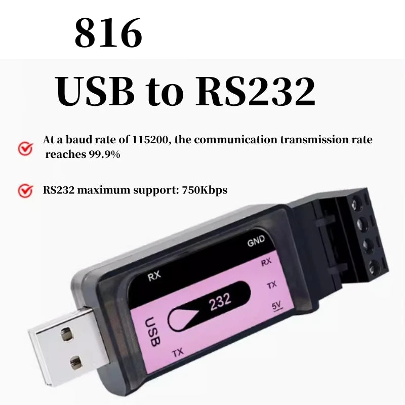 Custom USB to 485/TTL serial cable industrial 232 to interface communication TVS transient protection bidirectional code converter