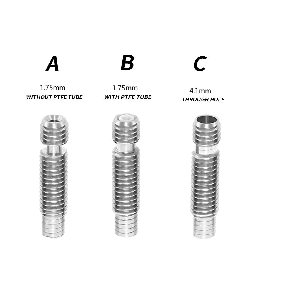 V6 Throat Heatbreak Short Heat Break Titanium PTFE All-Metal  M6 for 1.75mm 3mm Filament 3D Printer Extruder Hotend Volcano customize