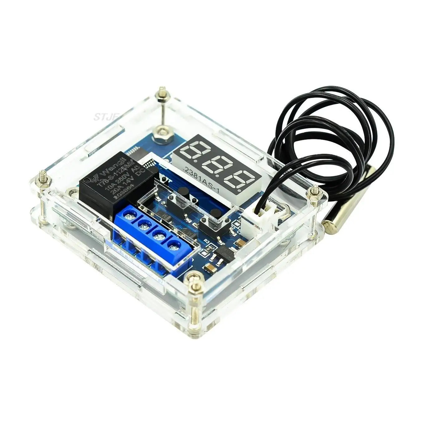 Custom W1209 Blue/Red light  DC 12V digital temperature controllear thermostat temperature control thermostat switch plate W1209 case