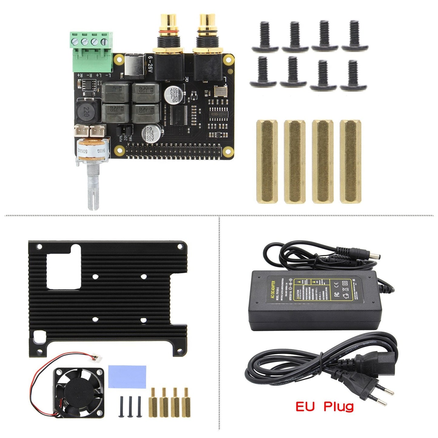 X5500 HiFi DAC+AMP Expansion Board Support X872/X710/X850/X860 Compatible with Raspberry Pi 4B/3B+/3B customize