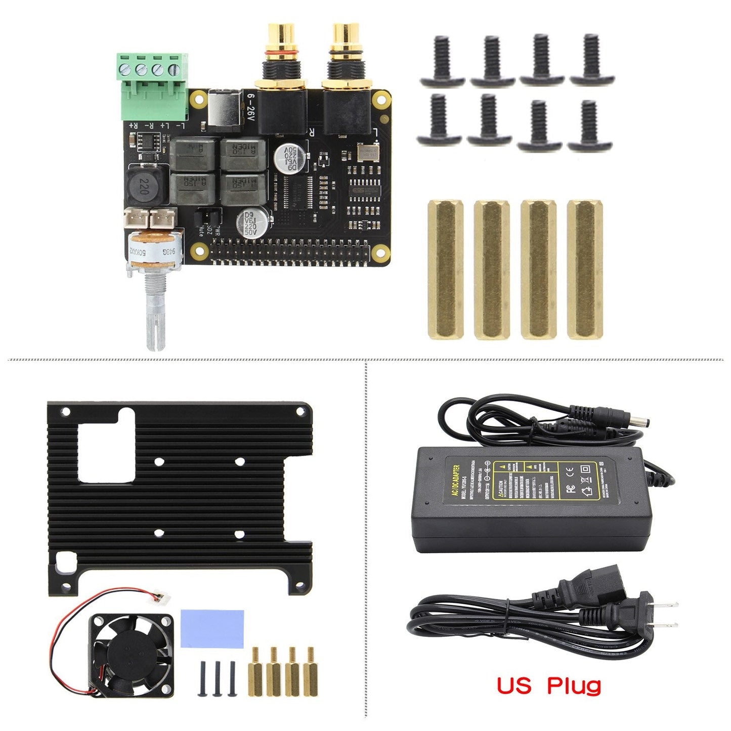 X5500 HiFi DAC+AMP Expansion Board Support X872/X710/X850/X860 Compatible with Raspberry Pi 4B/3B+/3B customize