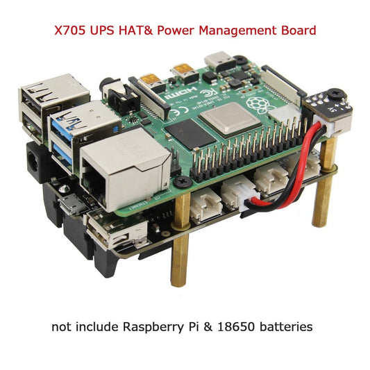 X705 UPS HAT 18650 Power Max 5.1V 8A Output Expansion Board Smart Uninterruptible Power Supply for Raspberry Pi 4 Model B/3B+/3B customize