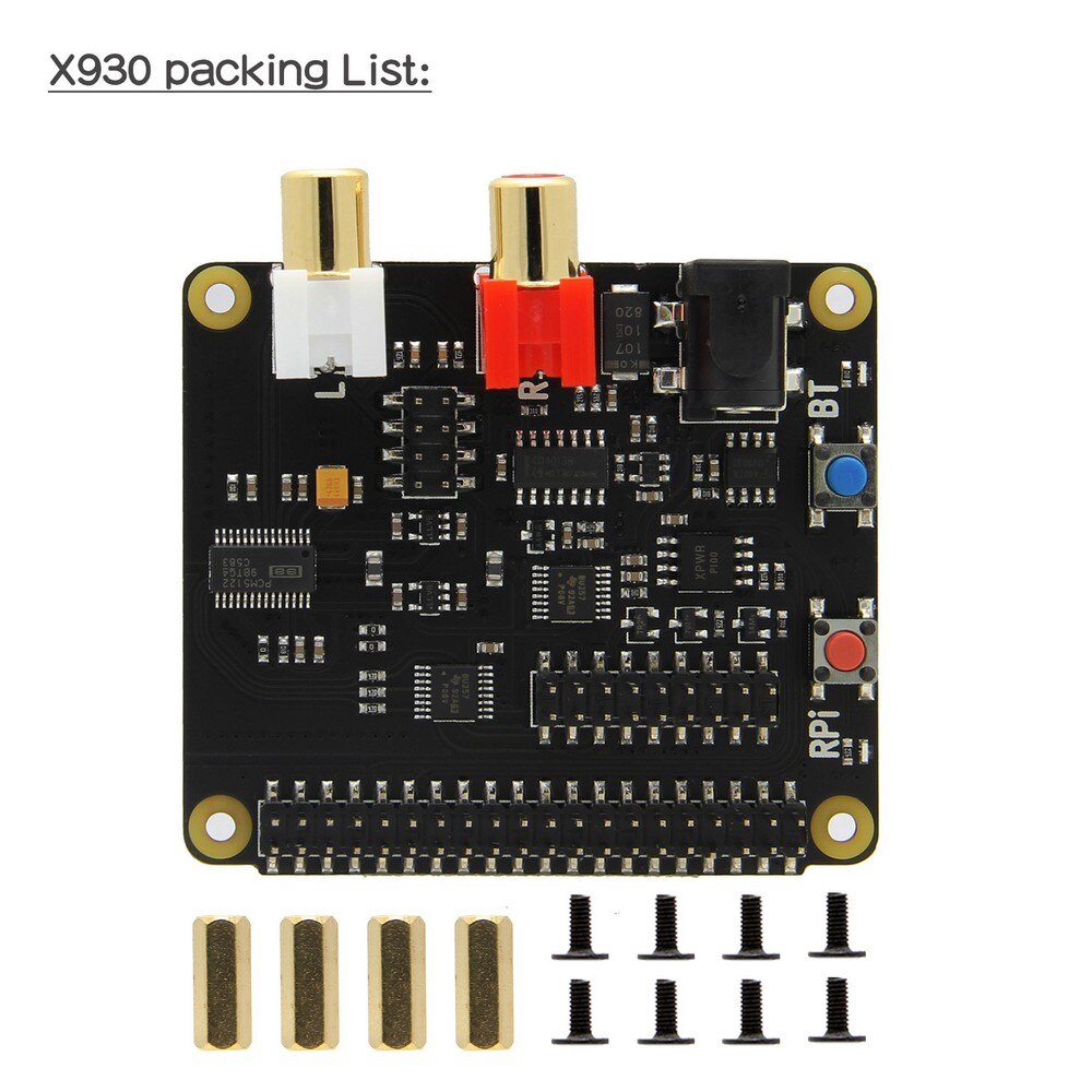 X930 HiFi DAC HAT Expansion Board for Raspberry Pi 4B/3B+/3B customize