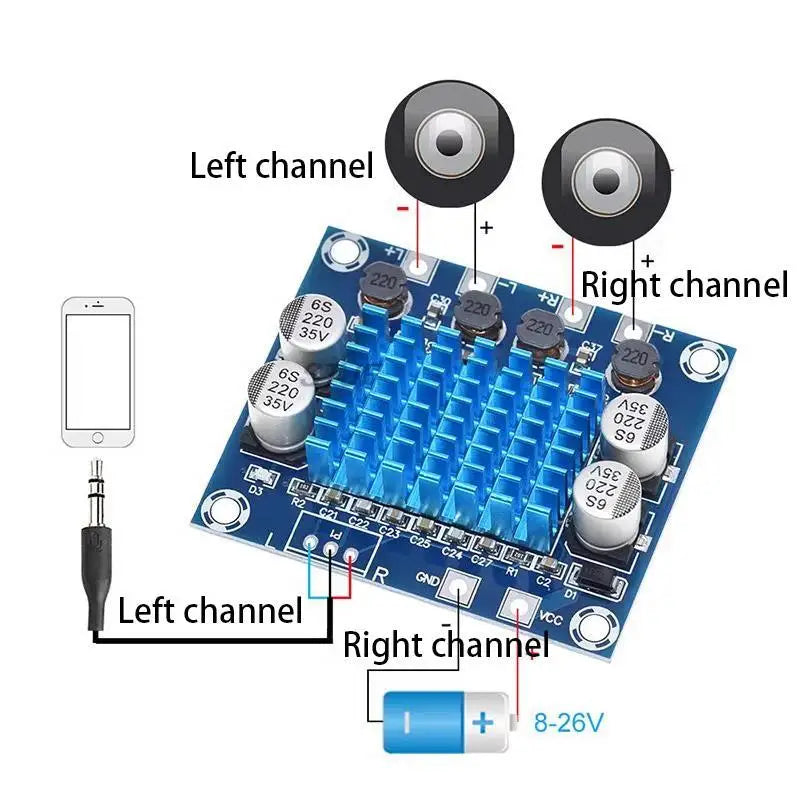 Custom  XH-A232 TPA3110 Digital Amplifier Board 30W*2 2.0 Channel Class D Stereo Audio AMP DC 8-26V 3A For Desk Speaker