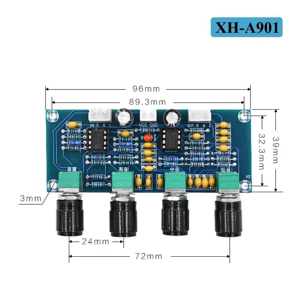 Custom XH-A901 NE5532 Tone Board preamp Pre-amp With treble bass volume adjustment pre-amplifier Tone Controller For amplifier Board