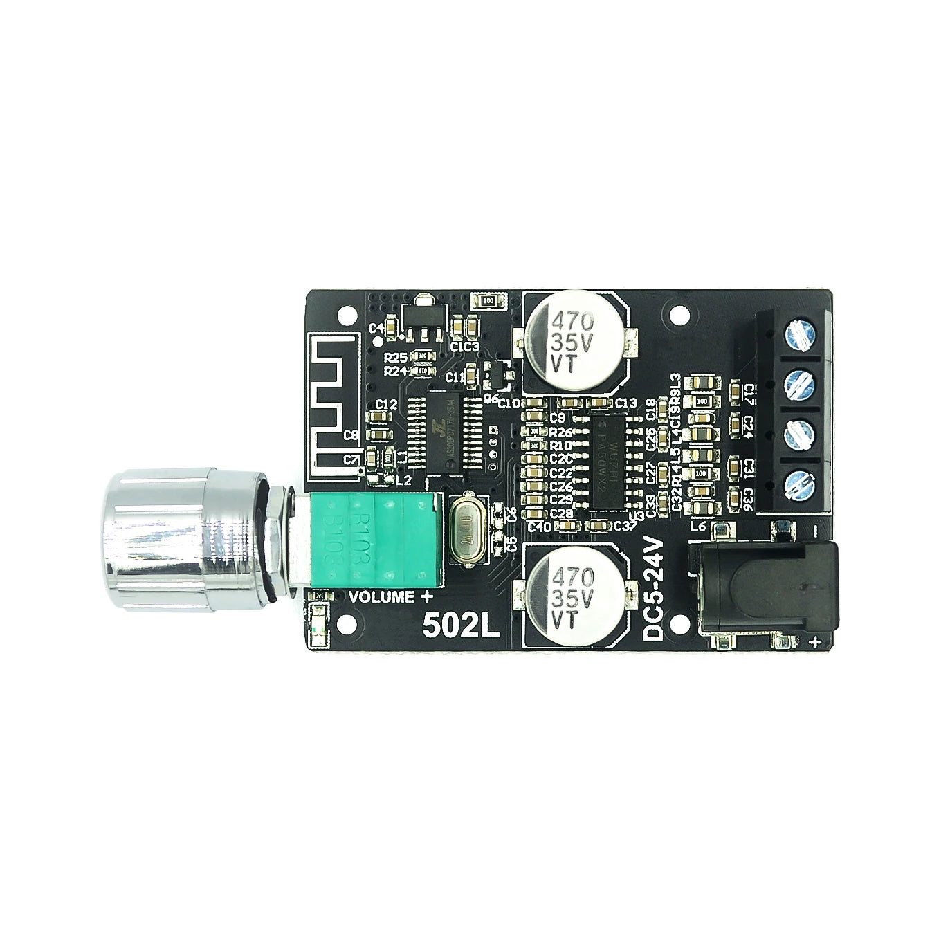 Custom ZK-502L MINI Bluetooth 5.0 DC 5-24V Wireless Audio Digital Power amplifier Stereo board 50Wx2 Bluetooth Amp Amplificador
