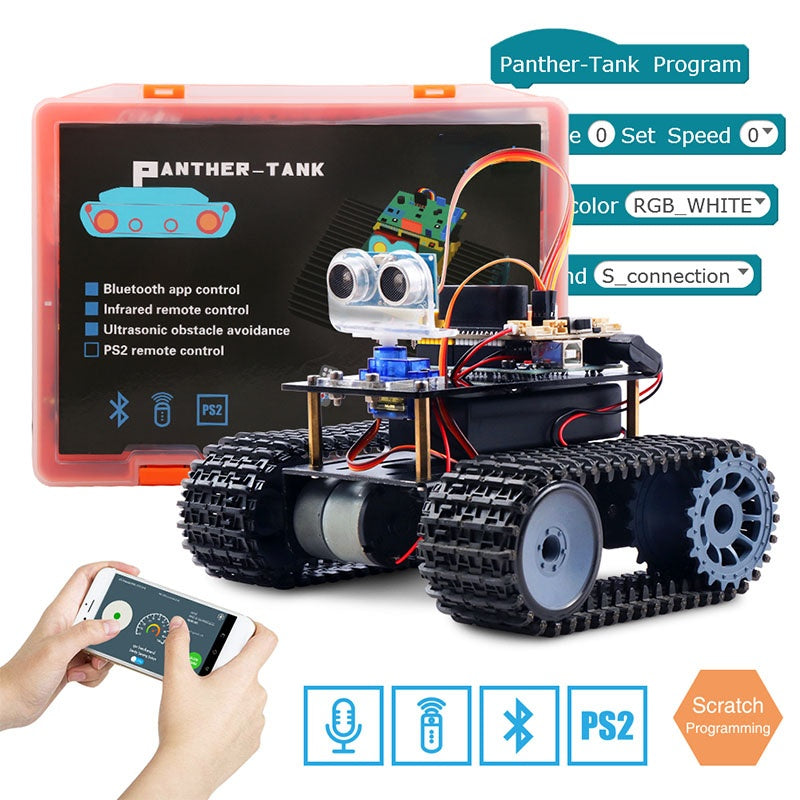 Tank Robot for Arduino Starter Kit Smart Car With Lesson APP RC Robotics Learning Kit Educational STEM Toys For Children customize