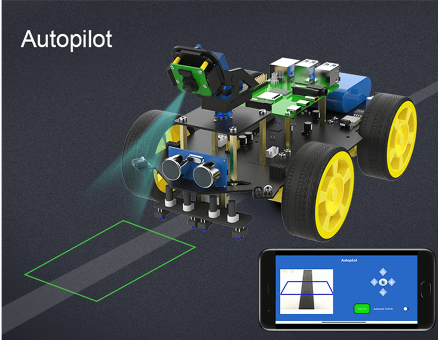 Custom WIFI video AI visual robot car with FPV camera for Raspberry Pi 4B Python programming learning kit