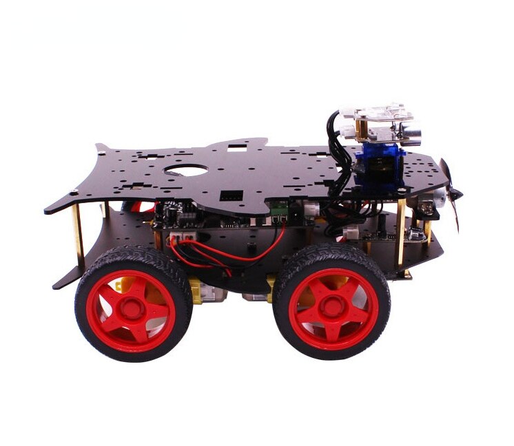 custom 4WD Smart Robot Car Kit Met Ultrasone Infrarood En Tracking Sensor Voor Student Diy Experiment