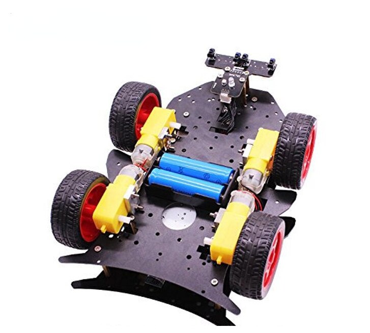 custom 4WD Smart Robot Car Kit Met Ultrasone Infrarood En Tracking Sensor Voor Student Diy Experiment