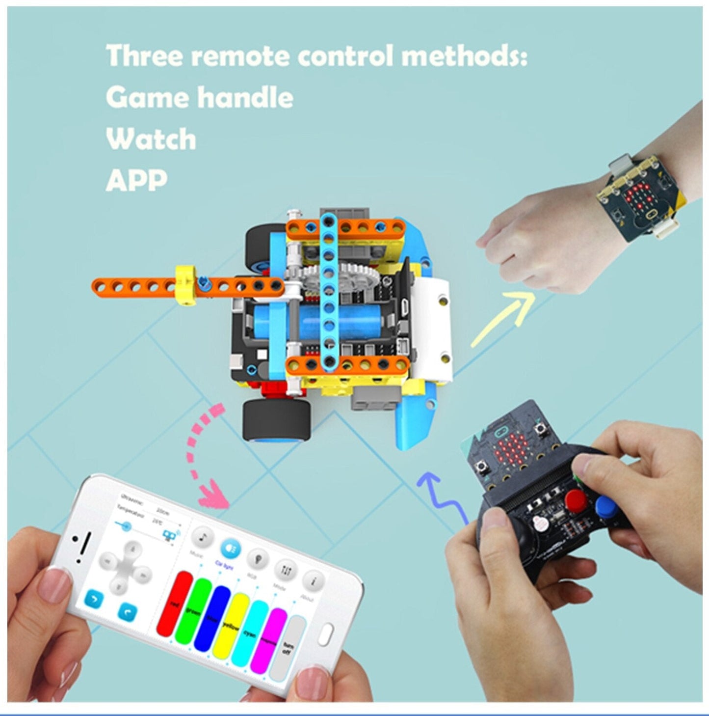 custom  5 In 1 Bouwsteen Running: Bit Robot Catr Kit Met App Afstandsbediening Voor Bbc Micro:bit V2