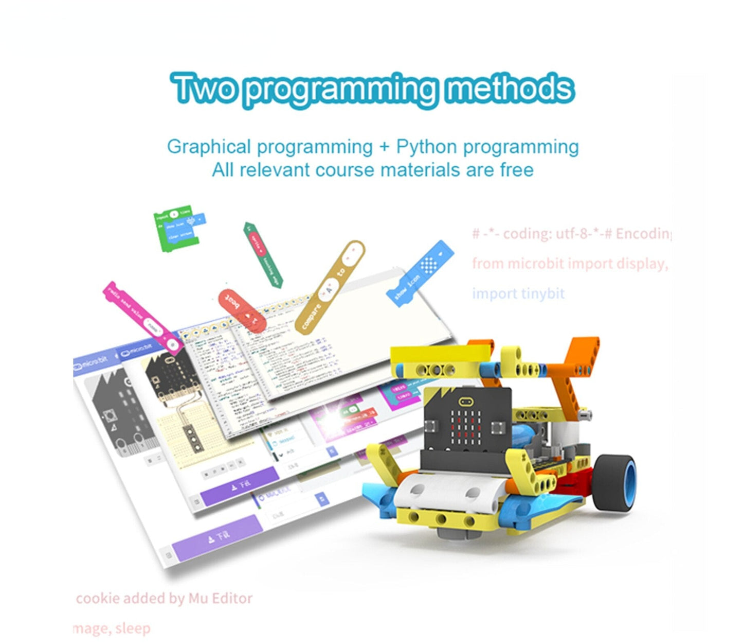 custom  5 In 1 Bouwsteen Running: Bit Robot Catr Kit Met App Afstandsbediening Voor Bbc Micro:bit V2