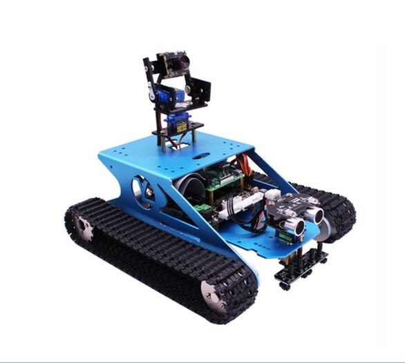 custom Ai Vision Maker Stem Onderwijs Raspberry Pi G1 Smart Tank Robot Auto Kit Met Wifi Camera