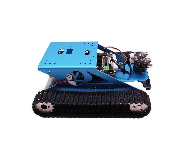 custom G1 Blauw Professionele Tank Smart Robot Car Track Met Aluminium Platform Voor Maker Stem Onderwijs