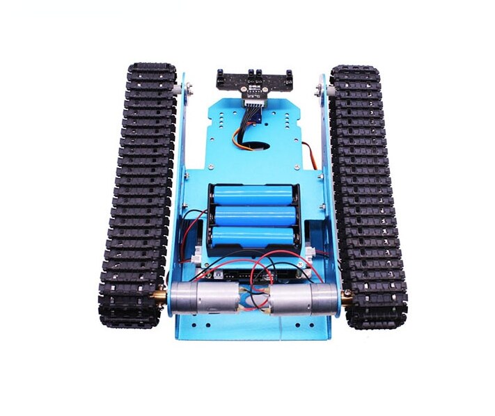 custom G1 Blauw Professionele Tank Smart Robot Car Track Met Aluminium Platform Voor Maker Stem Onderwijs