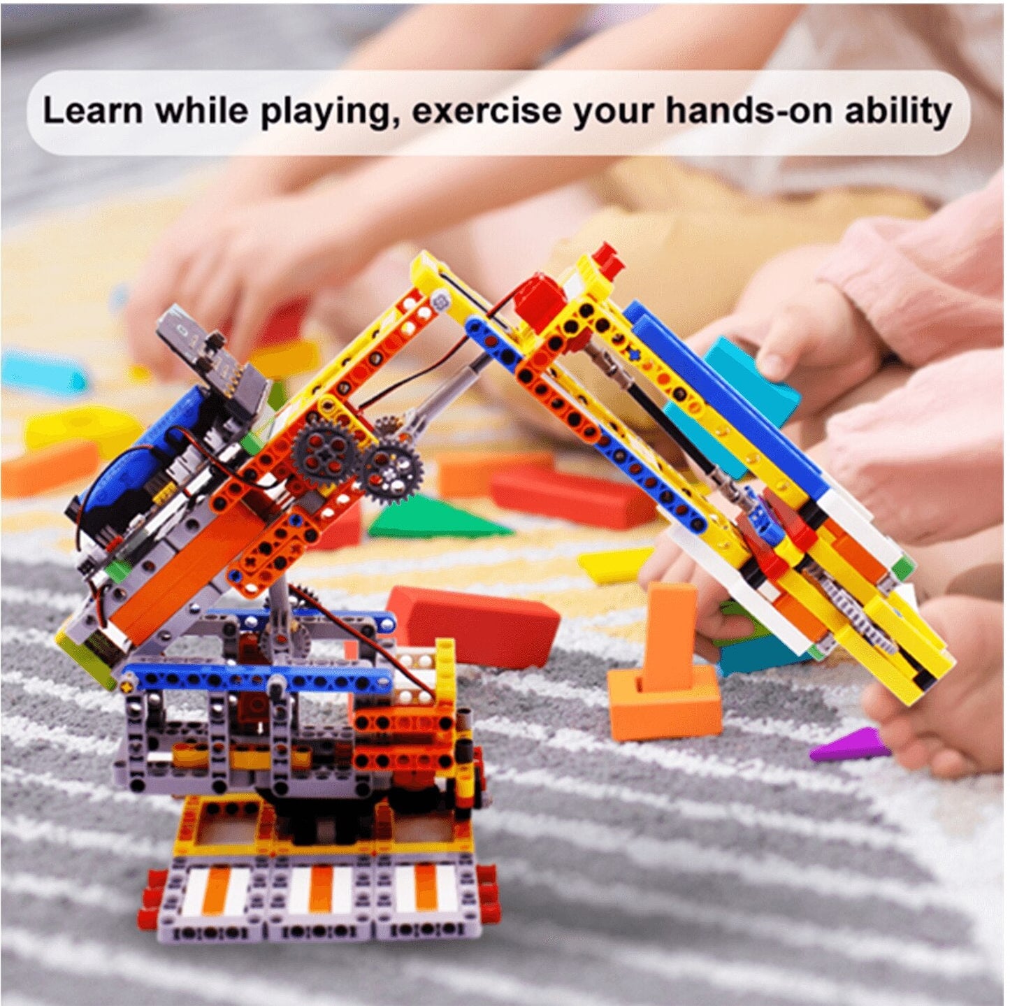 custom Innovatieve Diy Programmering Mechanische Bouwsteen Robotarm Speelgoed Aangedreven Zonder Bbc Microbit V2