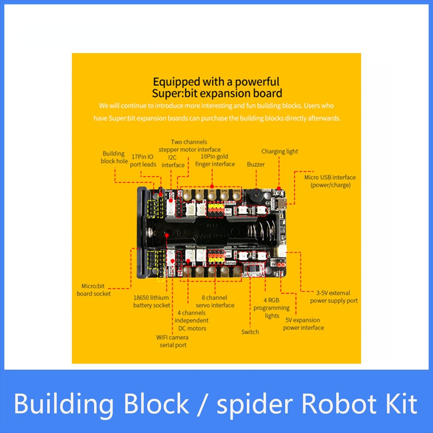 custom Micro: Bit V2 Steel Diy Hexapod Robot Spider Robot Kit