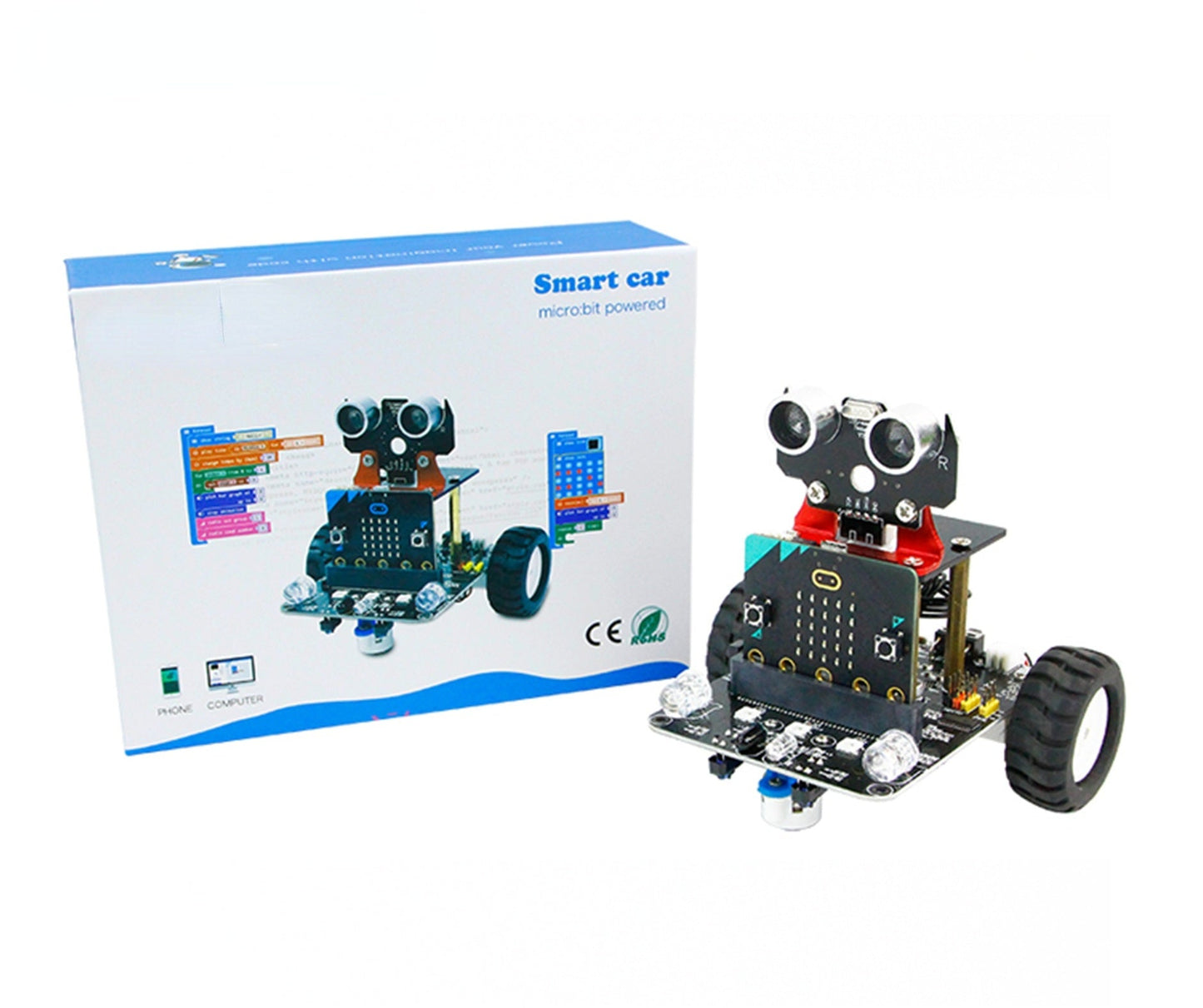Hot Koop Educatief Grafische Programmeerbare Micro: Bit V1 V2 Smart Robot Car Ontwerp Voor Kinderen Zonder Micro:bit customize
