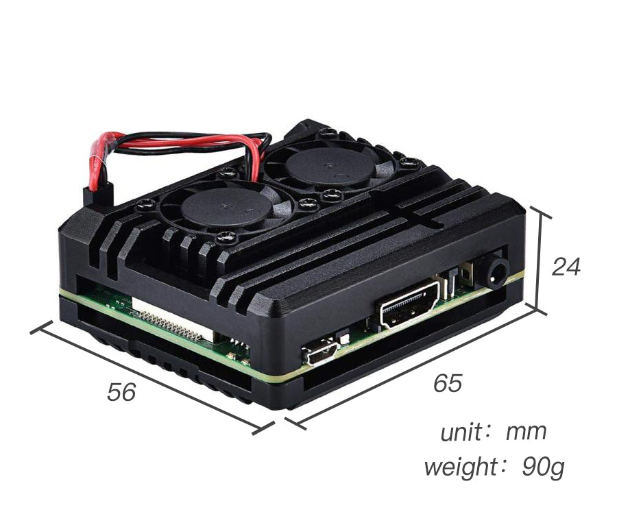 Raspberry Pi Armor case RaspberryPi2b/3B/3b+ Aluminum Alloy Cooling case Dual Fan Box LT-4BLP1007F customize